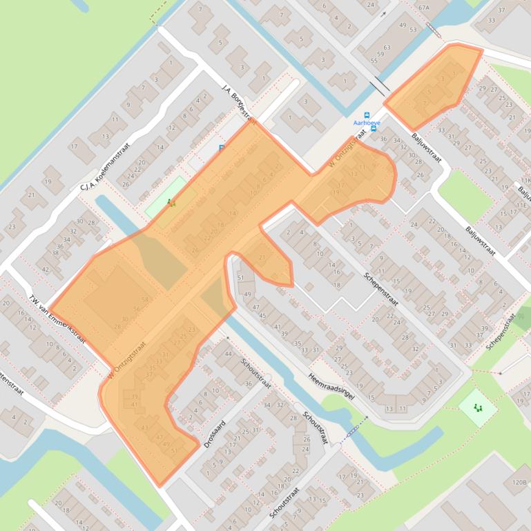 Kaart van postcodegebied 2461SK.