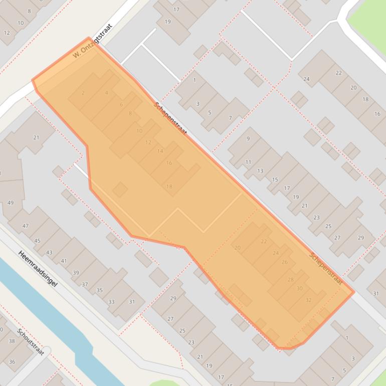 Kaart van postcodegebied 2461SM.