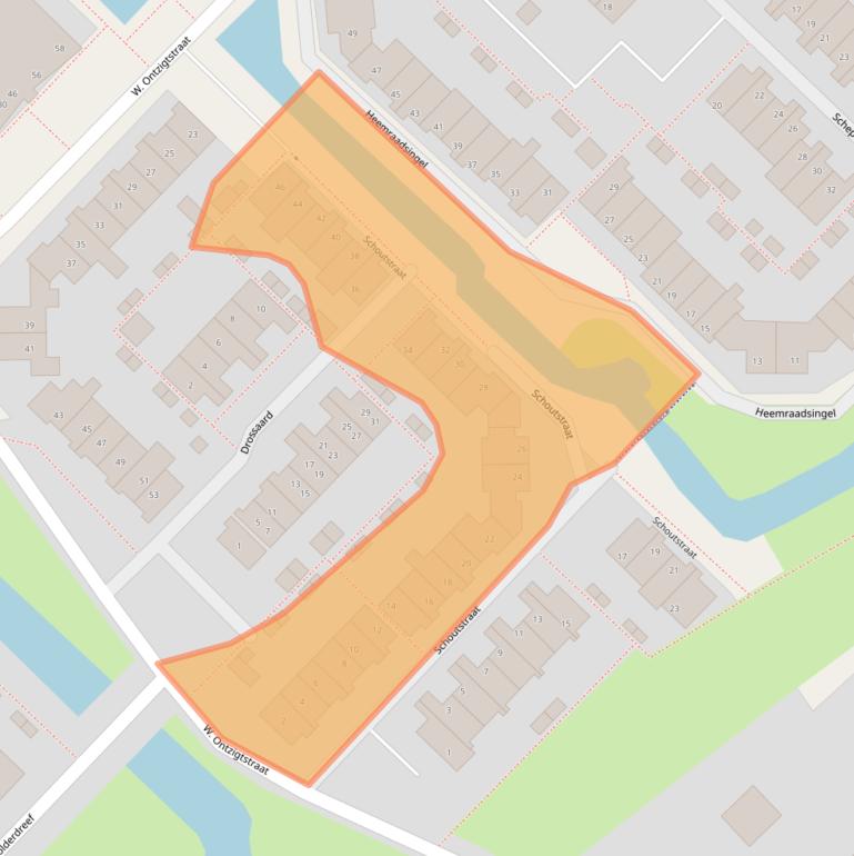 Kaart van postcodegebied 2461SR.