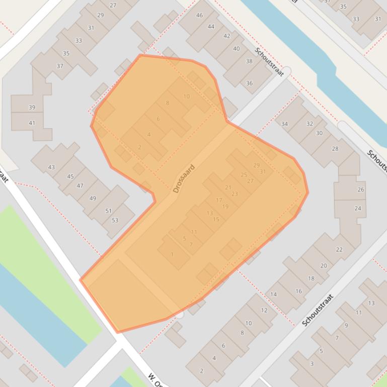 Kaart van postcodegebied 2461SV.