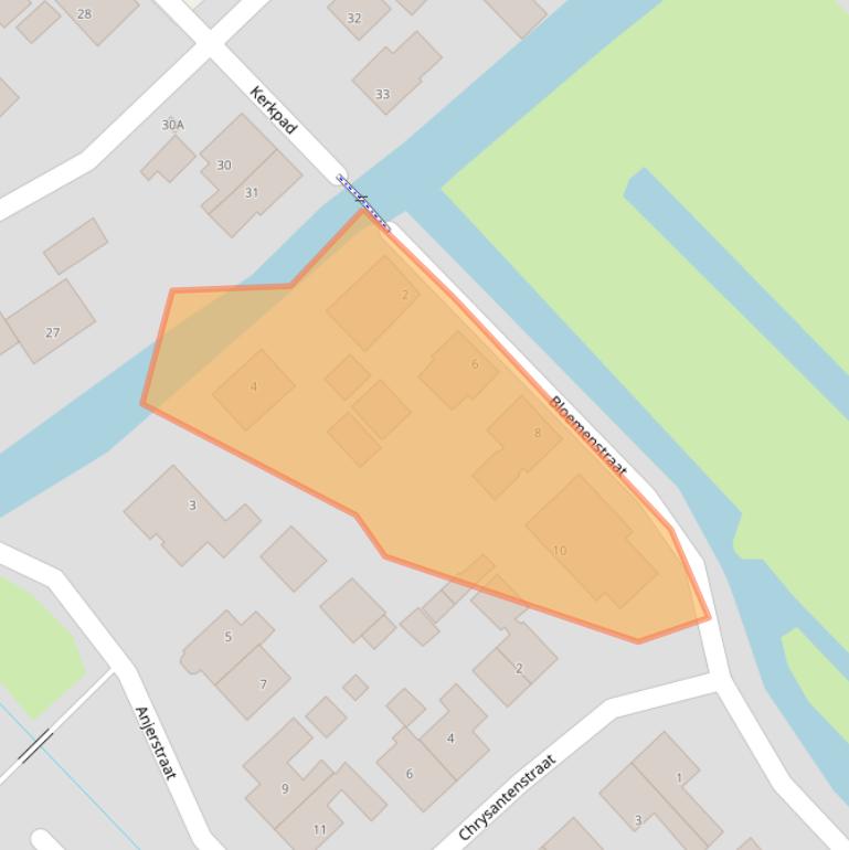 Kaart van postcodegebied 2461TB.