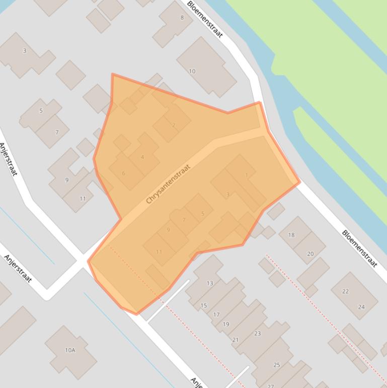 Kaart van postcodegebied 2461TH.