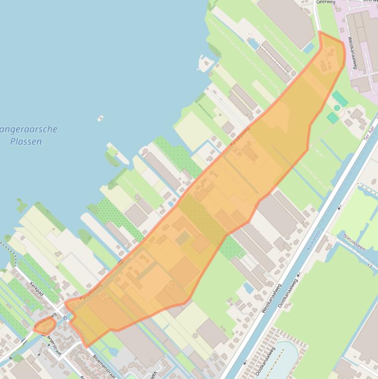 Kaart van postcodegebied 2461TK.