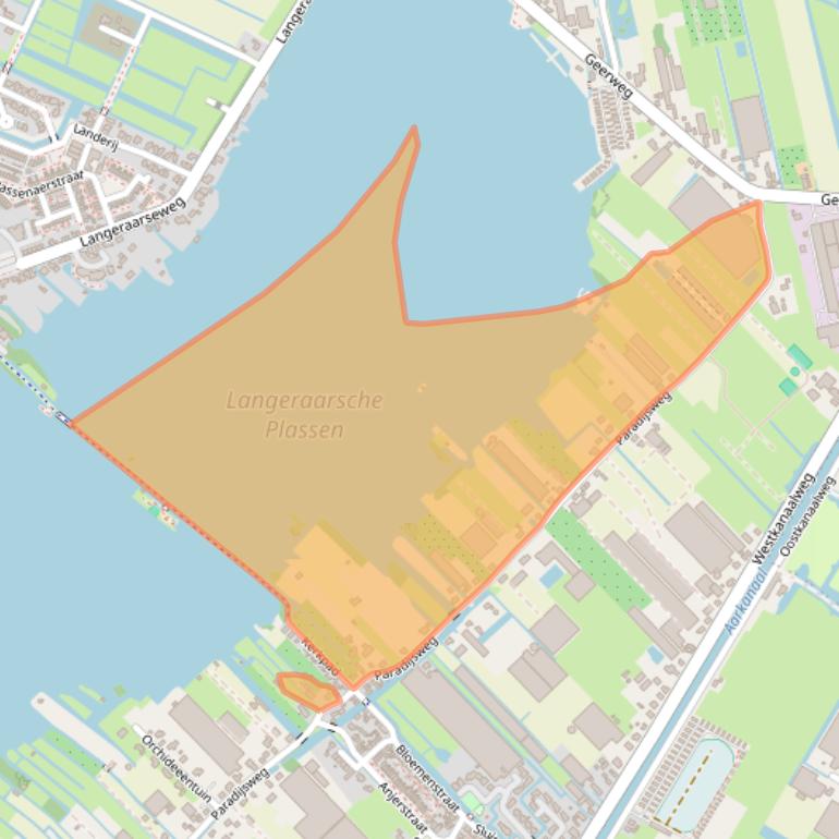 Kaart van postcodegebied 2461TM.