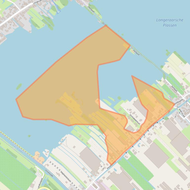 Kaart van postcodegebied 2461TN.