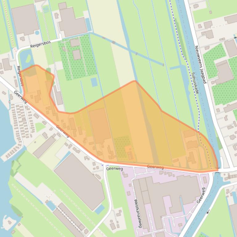 Kaart van postcodegebied 2461TT.