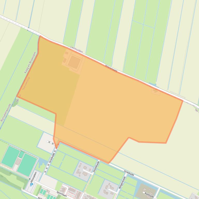 Kaart van postcodegebied 2461TW.