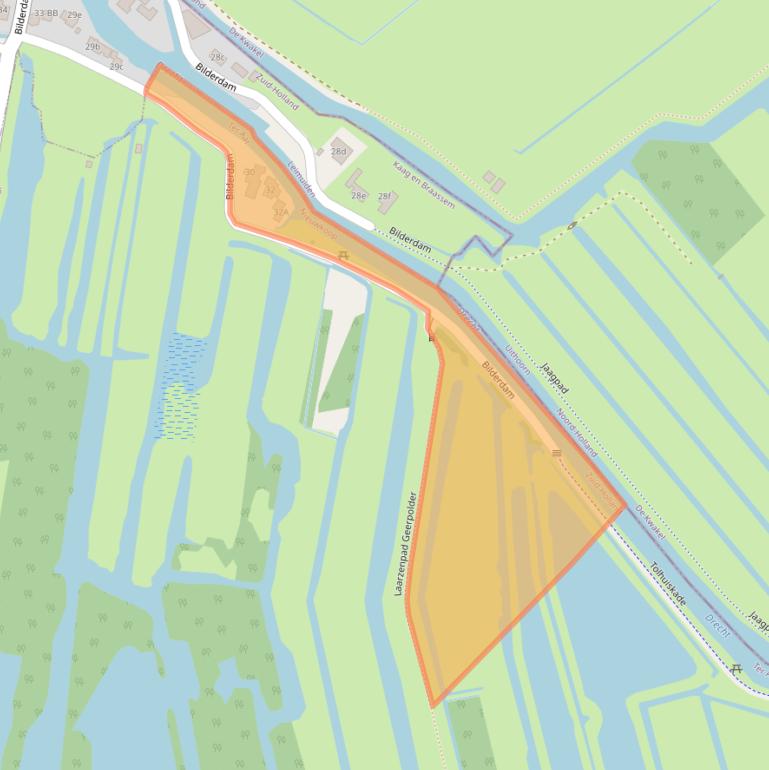 Kaart van postcodegebied 2461TX.