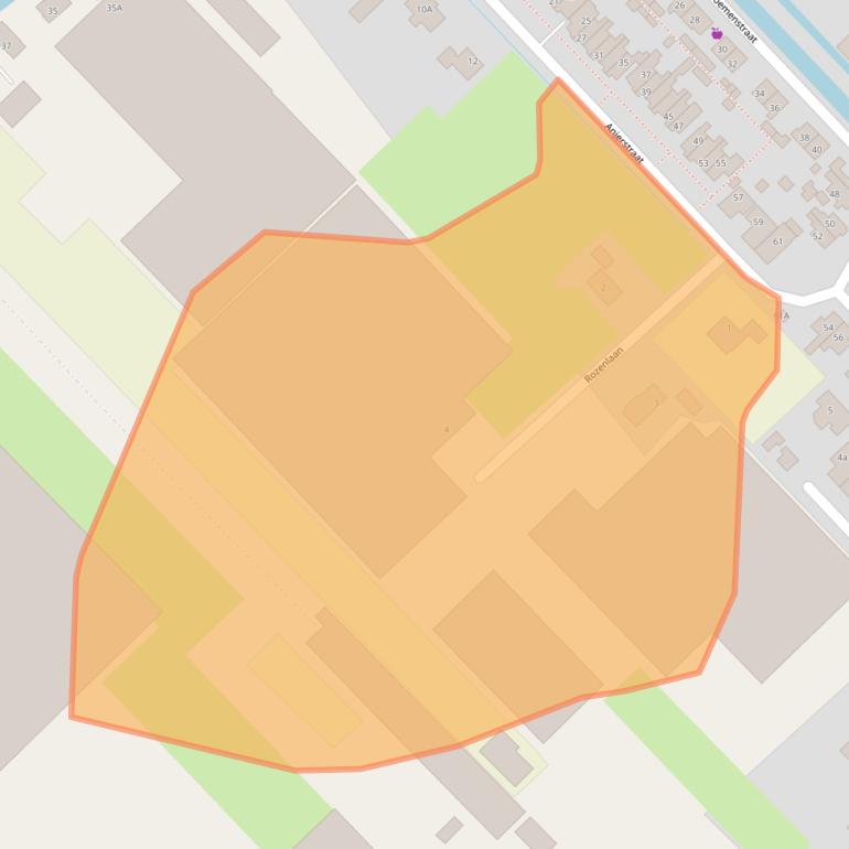 Kaart van postcodegebied 2461TZ.