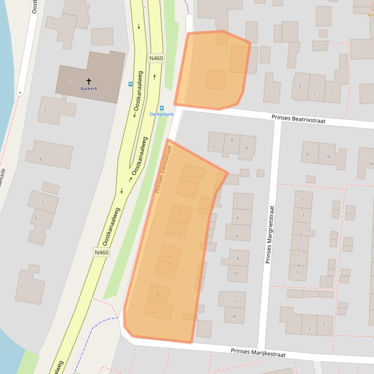 Kaart van postcodegebied 2461VA.