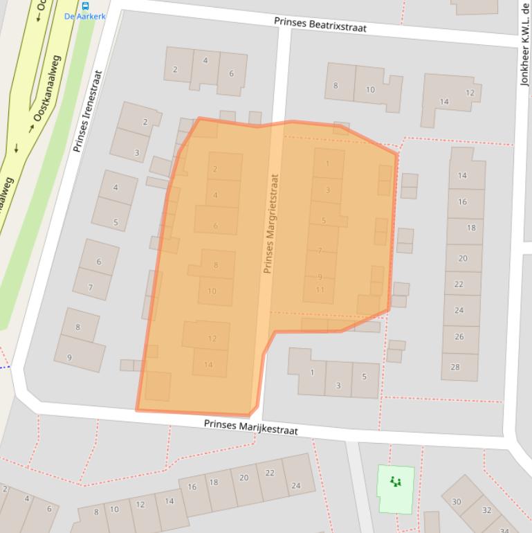 Kaart van postcodegebied 2461VC.