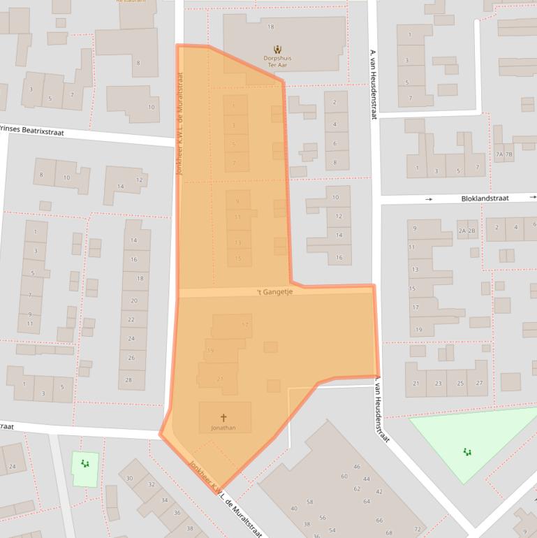 Kaart van postcodegebied 2461VE.