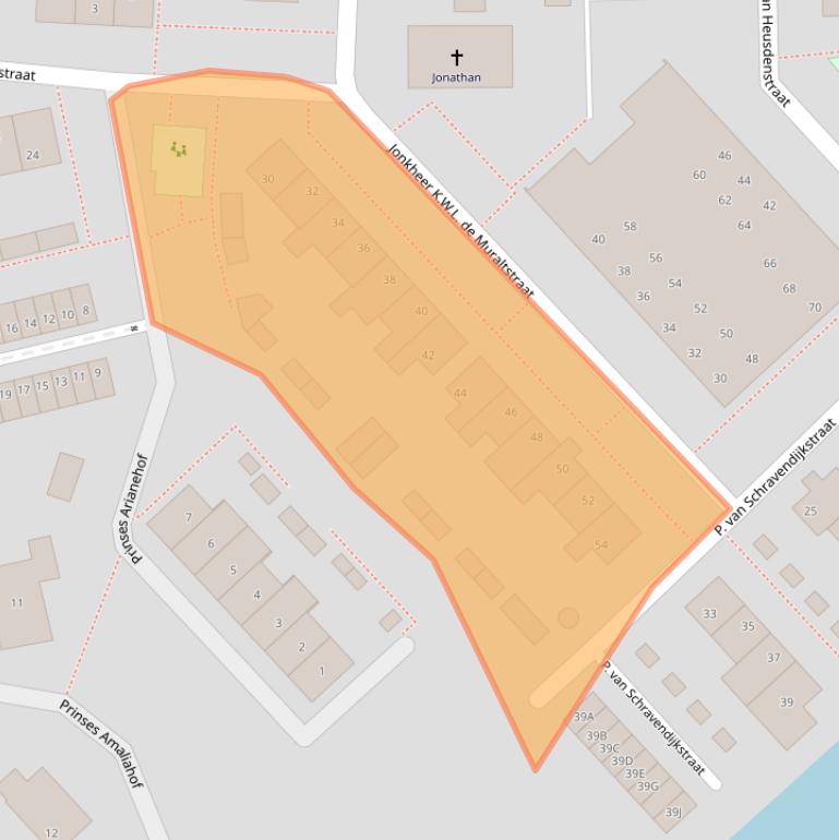 Kaart van postcodegebied 2461VH.