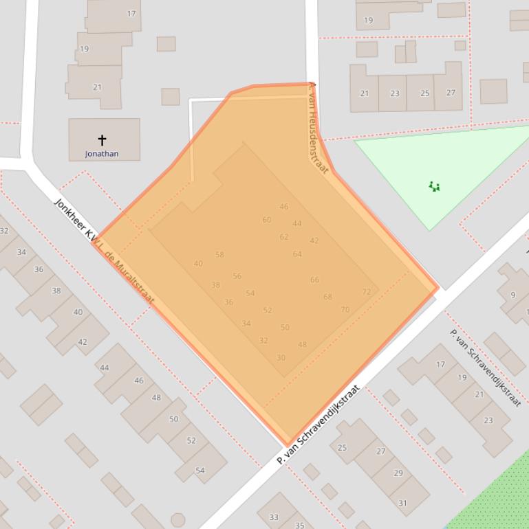 Kaart van postcodegebied 2461VP.