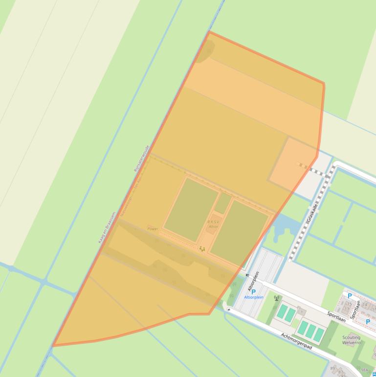 Kaart van postcodegebied 2461VT.