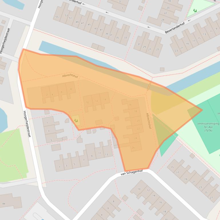 Kaart van postcodegebied 2461XA.
