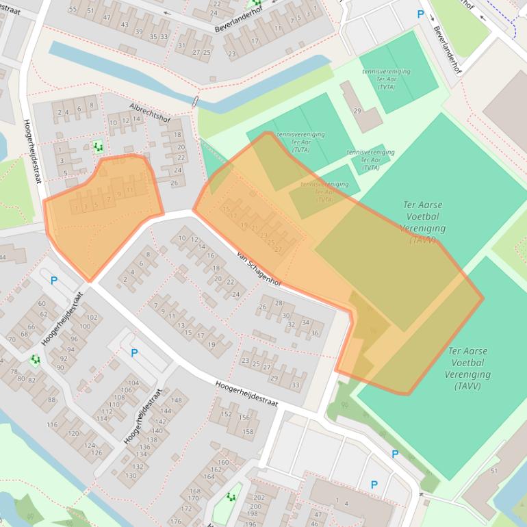 Kaart van postcodegebied 2461XB.