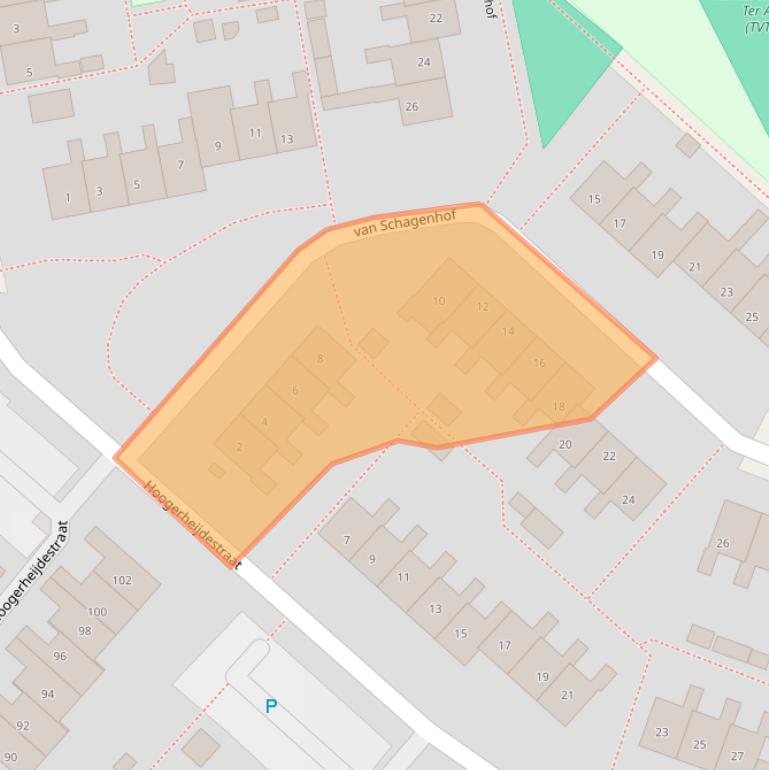 Kaart van postcodegebied 2461XC.