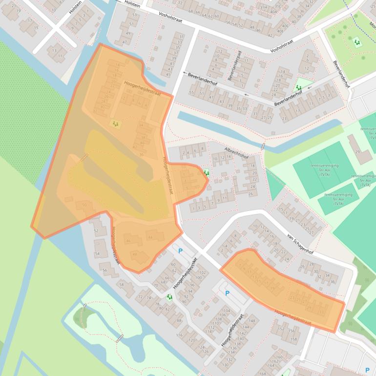 Kaart van postcodegebied 2461XE.