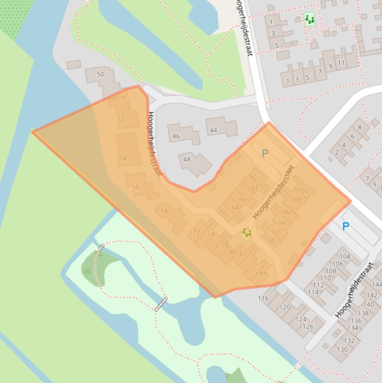 Kaart van postcodegebied 2461XG.