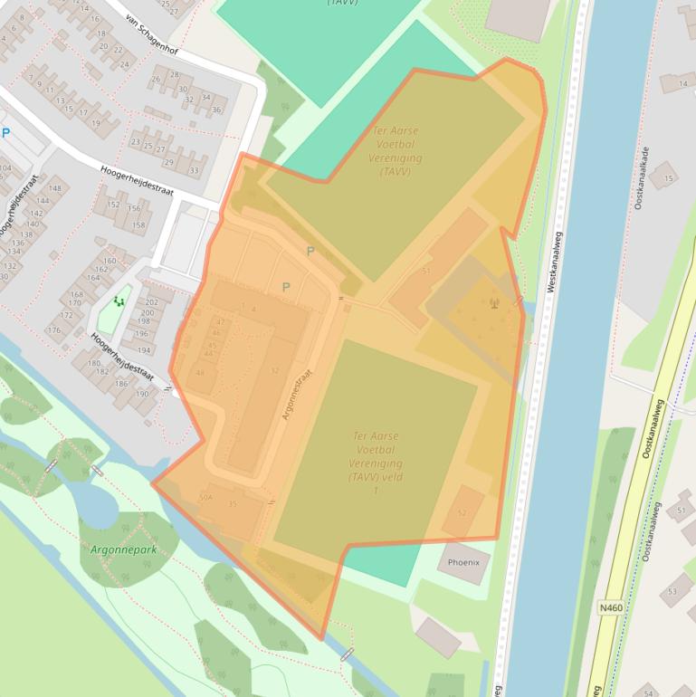 Kaart van postcodegebied 2461XK.
