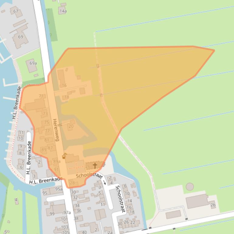Kaart van postcodegebied 2465AC.