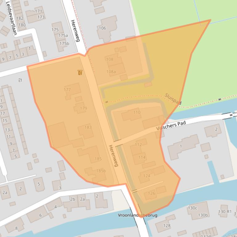 Kaart van postcodegebied 2465AJ.