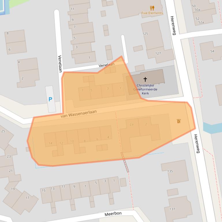 Kaart van postcodegebied 2465AP.