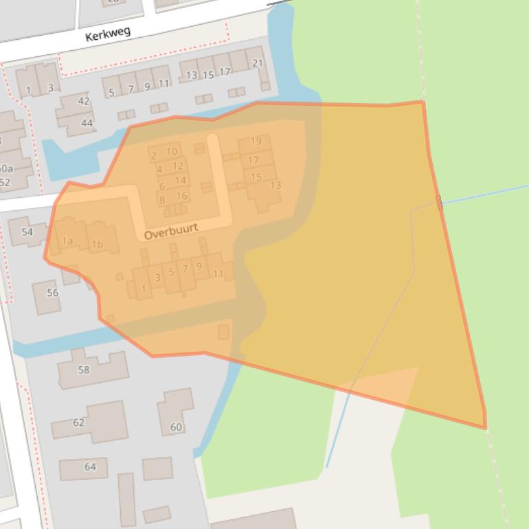Kaart van postcodegebied 2465AW.