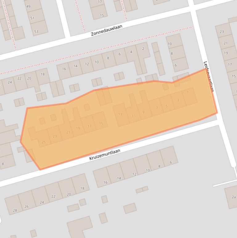 Kaart van postcodegebied 2465BG.