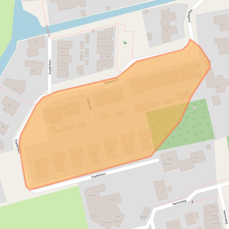 Kaart van postcodegebied 2465BS.