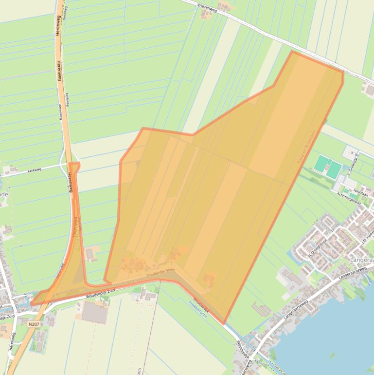 Kaart van postcodegebied 2465BT.