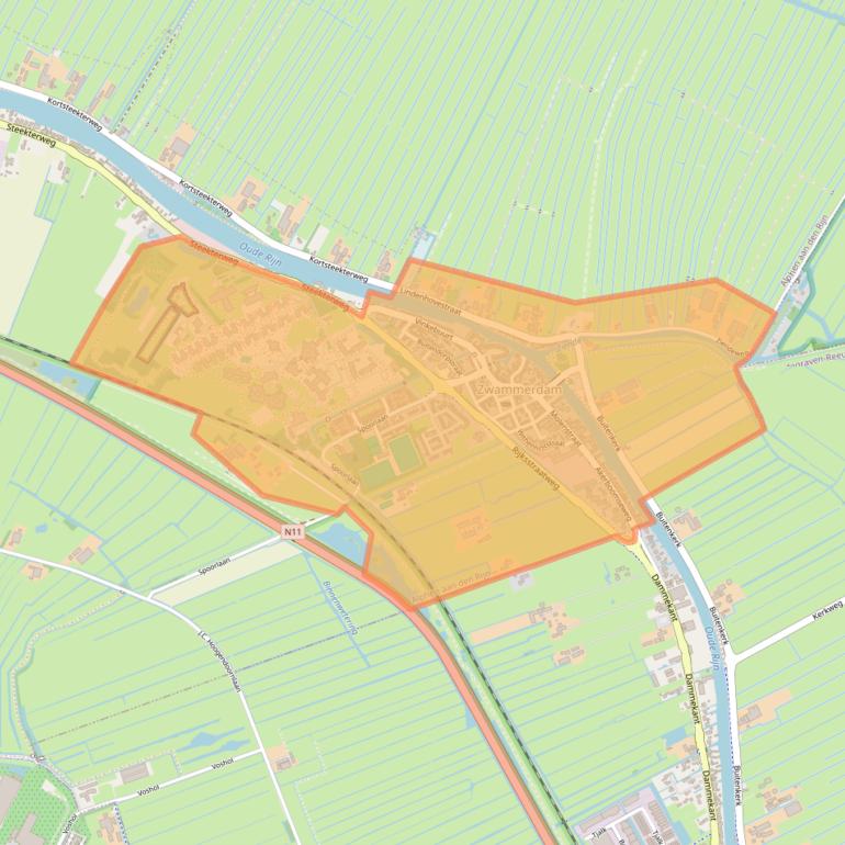 Kaart van postcodegebied 2471.