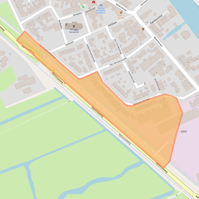 Kaart van postcodegebied 2471AC.