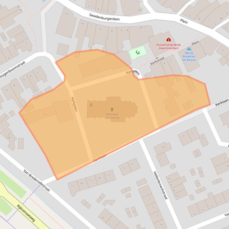 Kaart van postcodegebied 2471AM.