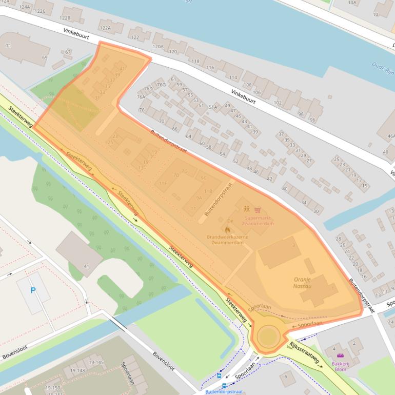 Kaart van postcodegebied 2471AW.