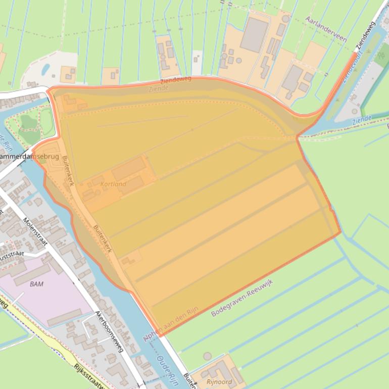 Kaart van postcodegebied 2471XH.