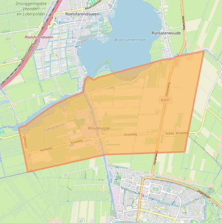 Kaart van postcodegebied 2481.