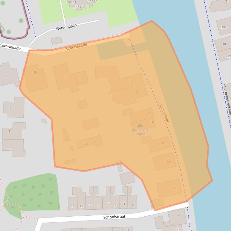 Kaart van postcodegebied 2481AE.