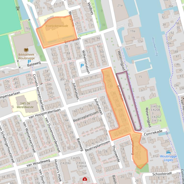 Kaart van postcodegebied 2481BA.