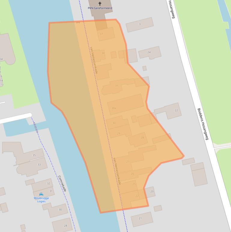 Kaart van postcodegebied 2481BH.