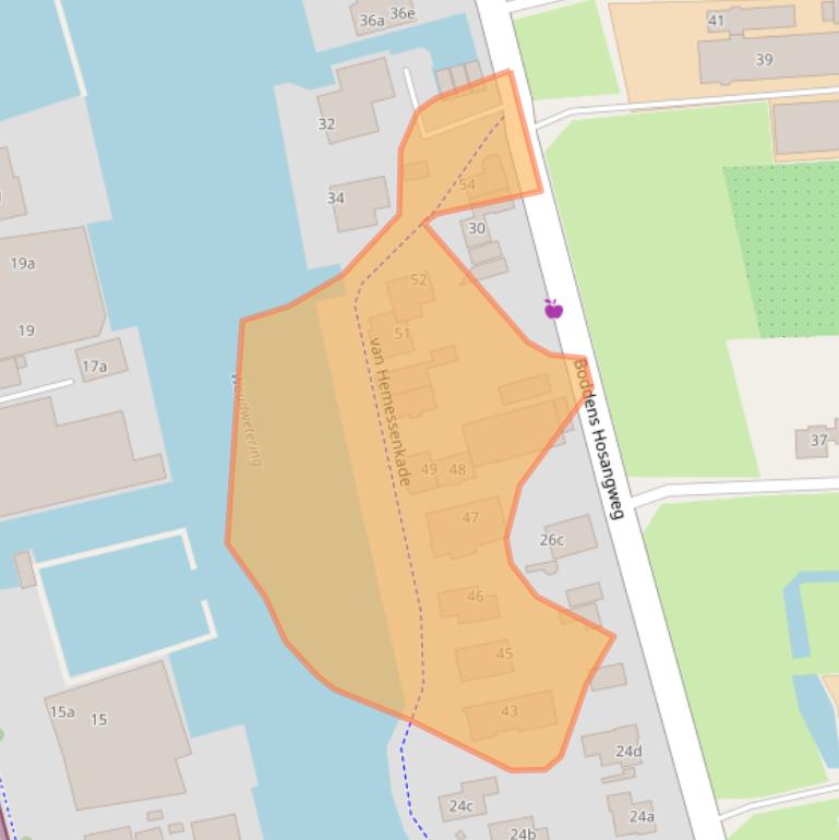 Kaart van postcodegebied 2481BJ.