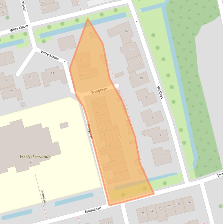 Kaart van postcodegebied 2481CA.