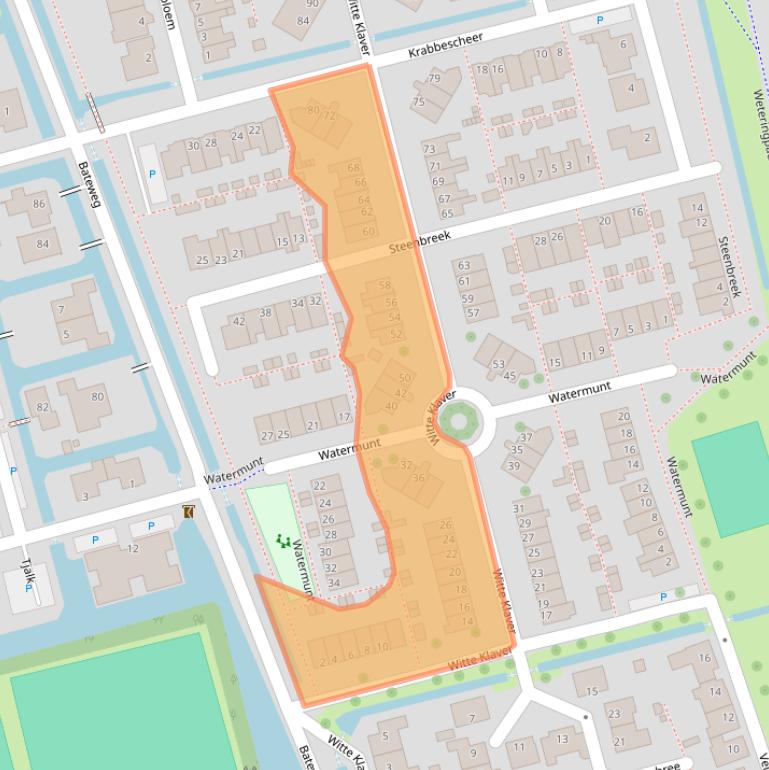 Kaart van postcodegebied 2481CD.