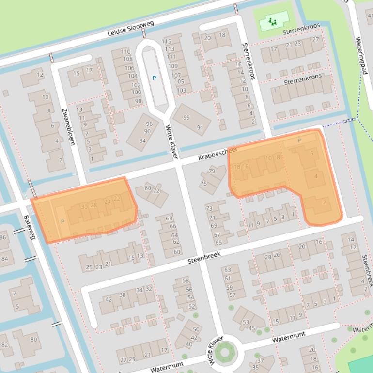 Kaart van postcodegebied 2481CK.