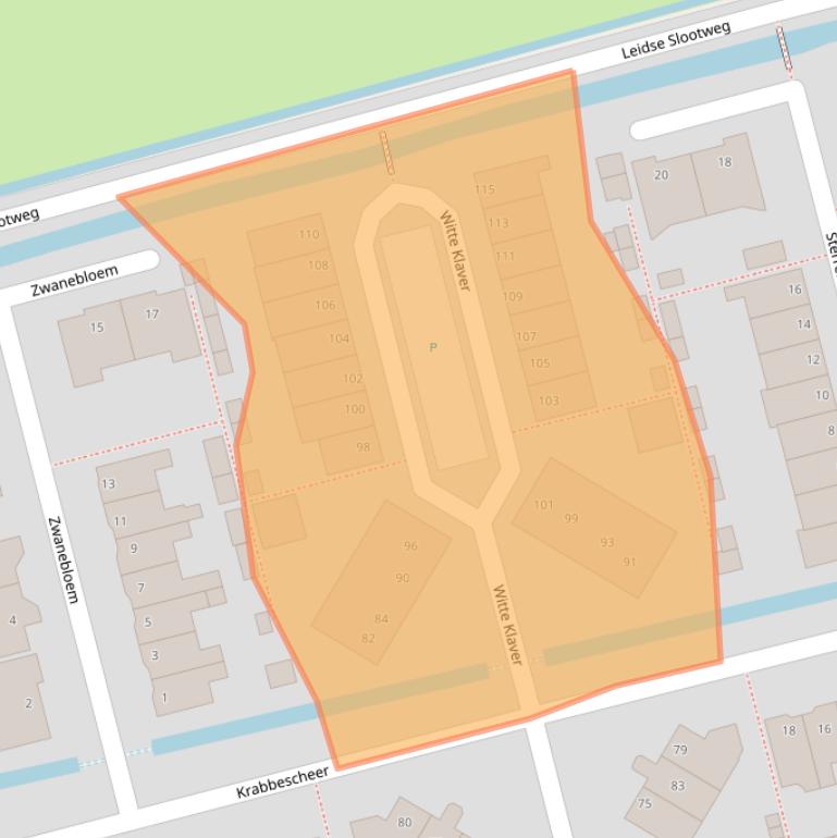 Kaart van postcodegebied 2481CL.