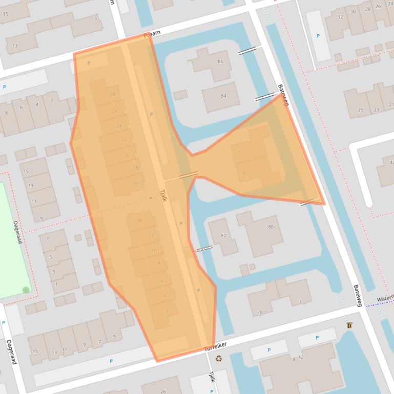 Kaart van postcodegebied 2481CS.