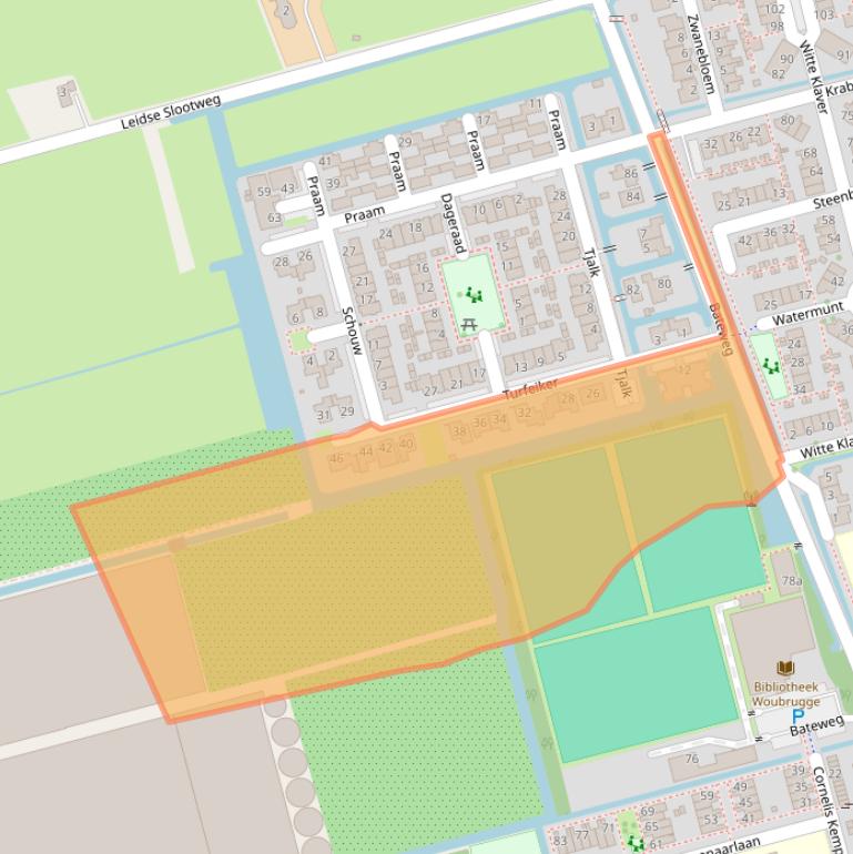 Kaart van postcodegebied 2481CV.