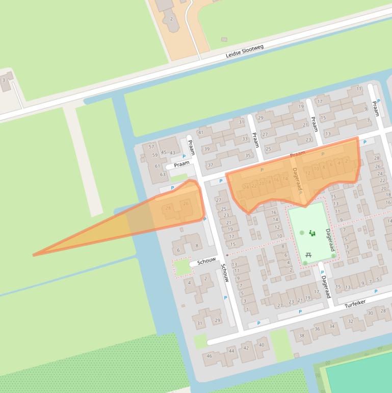 Kaart van postcodegebied 2481CX.