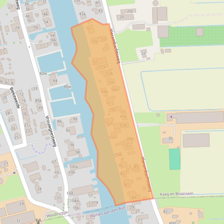 Kaart van postcodegebied 2481KS.